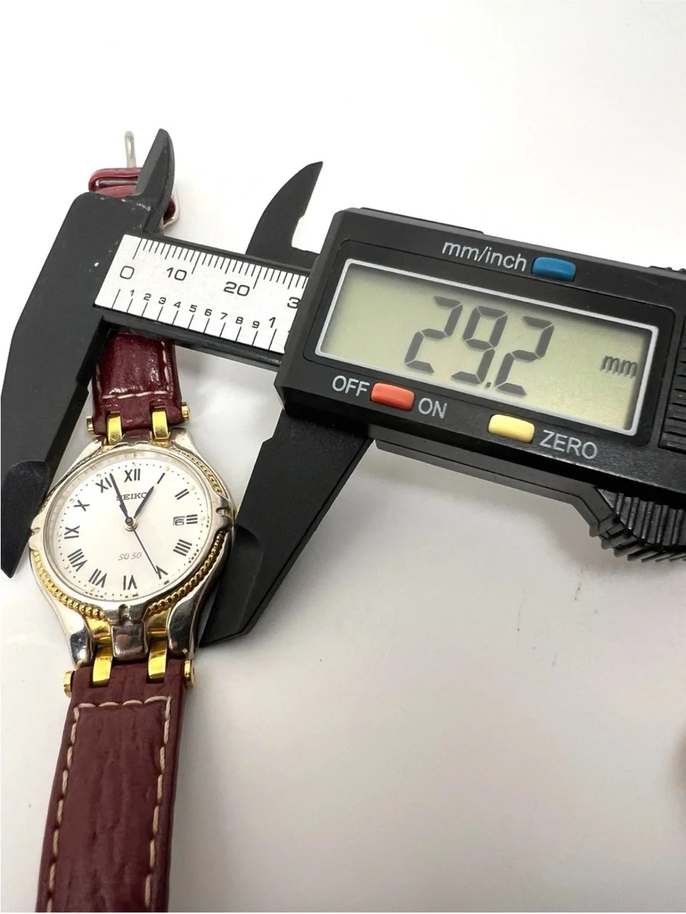 Seiko SQ50 Two-Tone Roman Dial Watch with Leather Strap 30mm